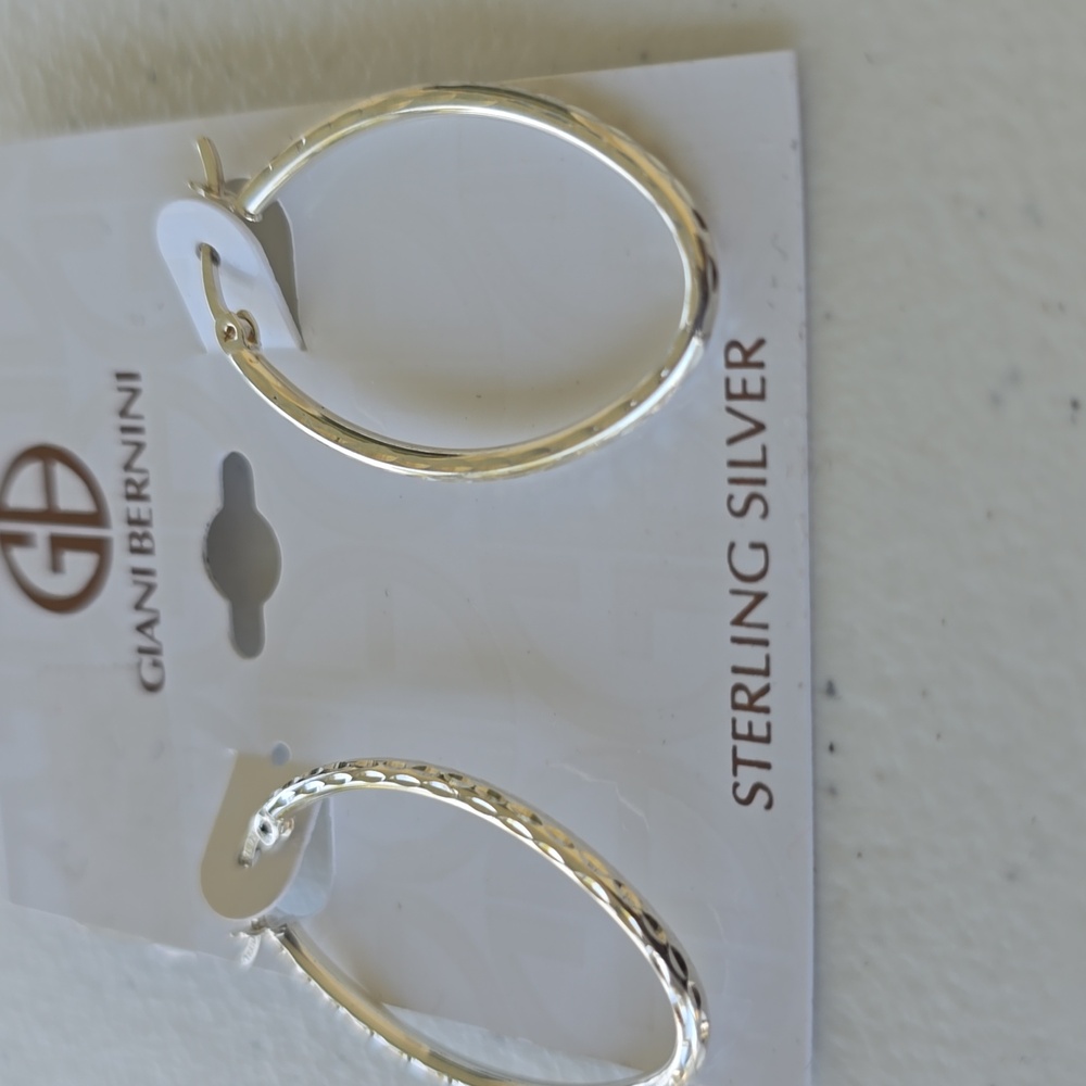 Giani Bernini Textured Silver Oval Earrings